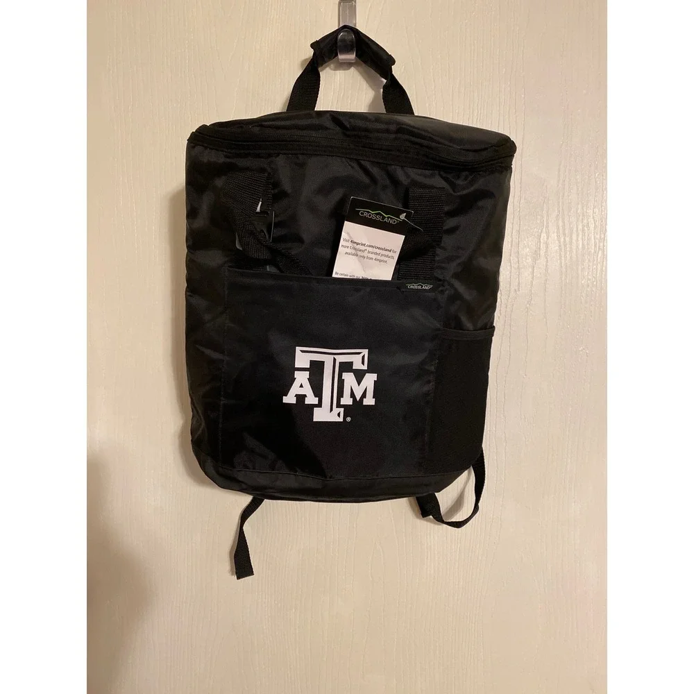 Crossland Texas A&M Cooler Backpack Black Insulated Bag with Bottle Opener